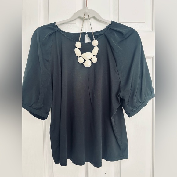 Who What Wear Tops - Who What Wear Black Puff Sleeve Blouse